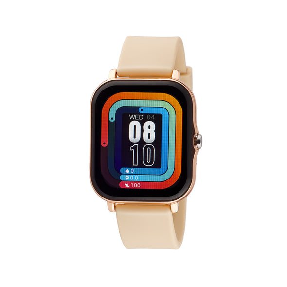 Ρολόι Smartwatch Beige λουράκι σιλικόνης 11L75-00345