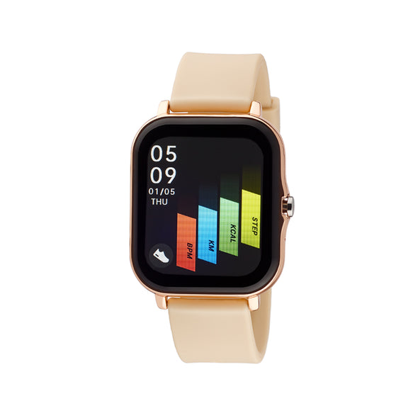 Ρολόι Smartwatch Beige λουράκι σιλικόνης 11L75-00345