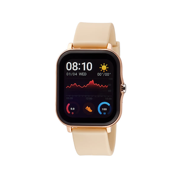 Ρολόι Smartwatch Beige λουράκι σιλικόνης 11L75-00345