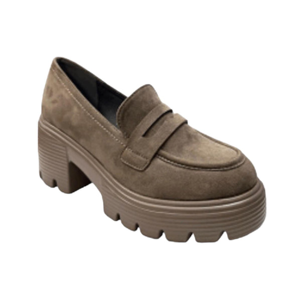 Γυναικεία Loafers με Τακούνι Chaki  770-3