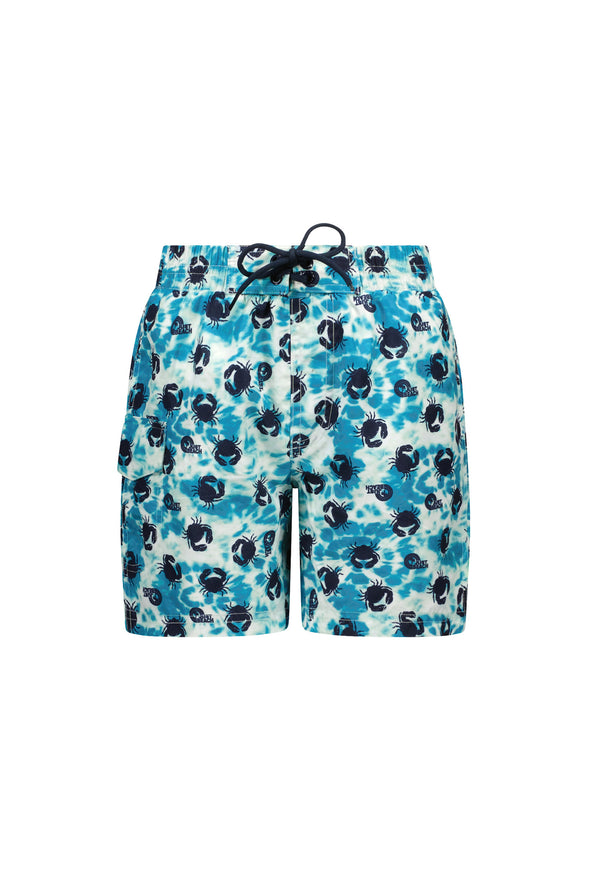 J302-6011 Boys woven aop swim short 152 - Crabby tiedye