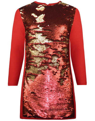 Dress with sequins that change CHERRY 16-120204