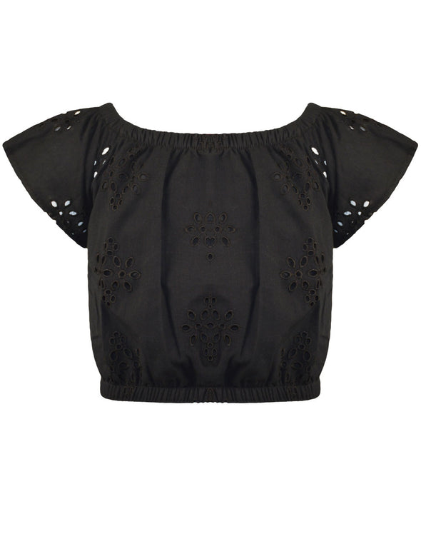 Top with embroidery Energiers BLACK 16-222207-4