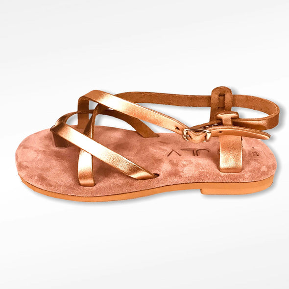 Children's Leather Sandals Gold JLV062