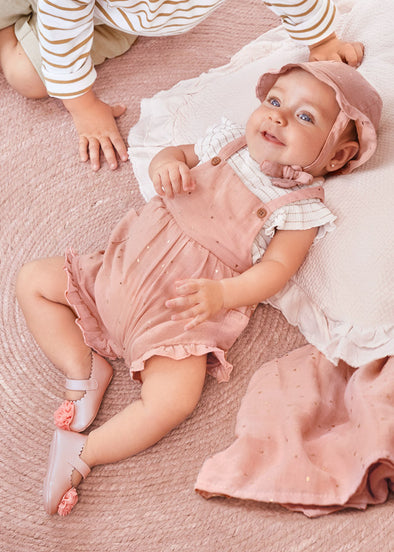 Short dungaree w/hat set 1621-057 Nude