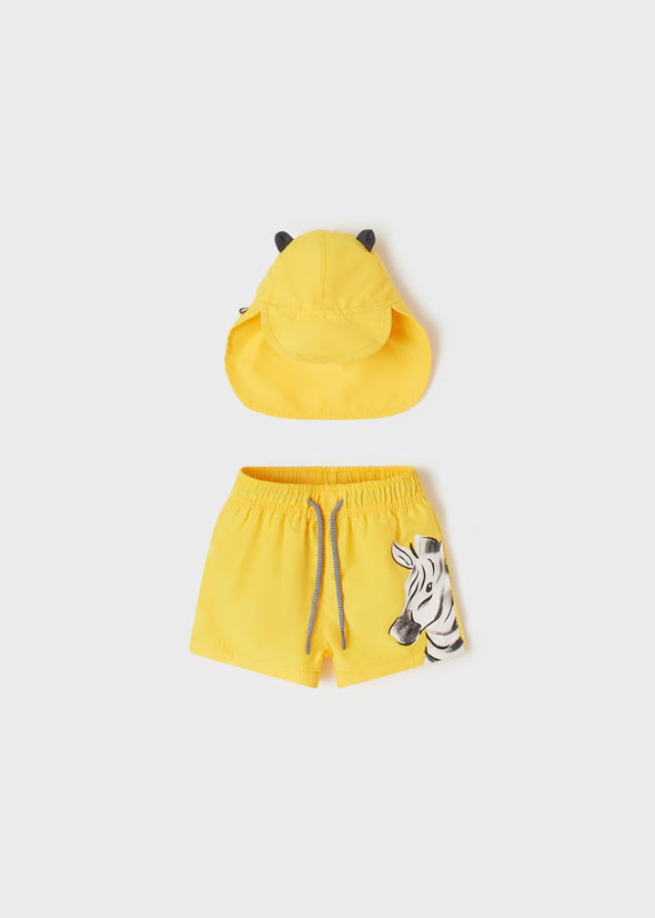 Swim short w/ hat 1661-014 BEBE Yellow