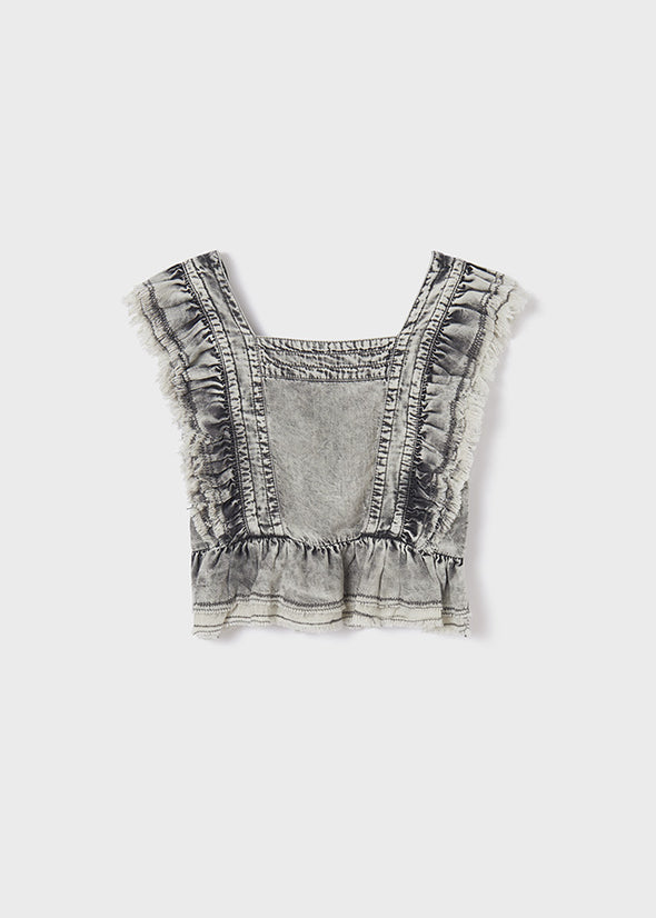 Ruffle blouse Mayoral 6124-080 Gray