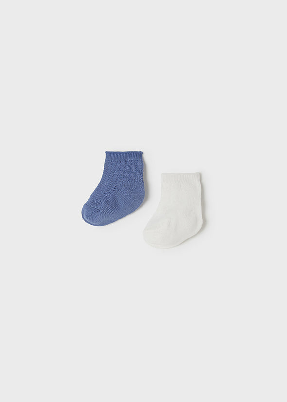 MAYORAL Set of 2 socks Newborn boy white 9474-91