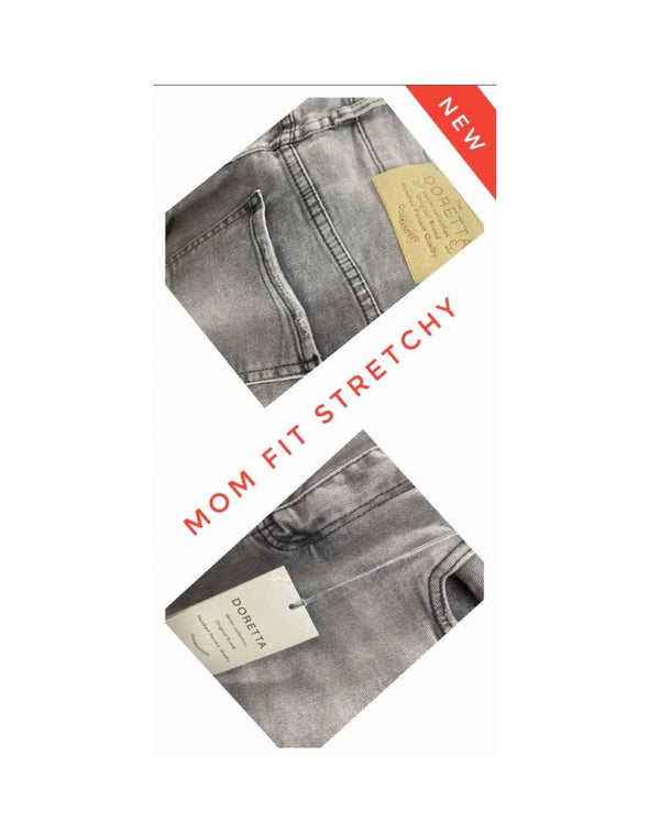 Ψηλόμεσο jean mom-fit Grey DOR813-4-MPLE