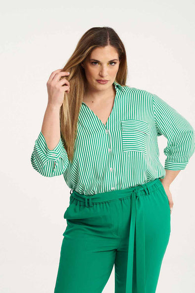 ΠΟΥΚΑΜΙΣΟ PLUS SIZE ΡΙΓΕ 23-5002.19 Green