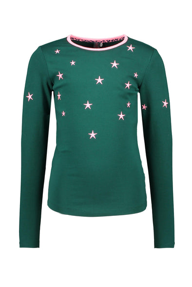 Blouse Girl Green with Pink stars B.NOSY Y0095492