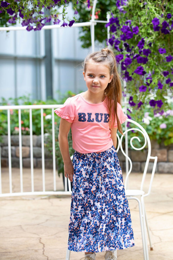 Girls short sleeve t-shirt with fancy sleeves 214 - flamingo  Y202-5434