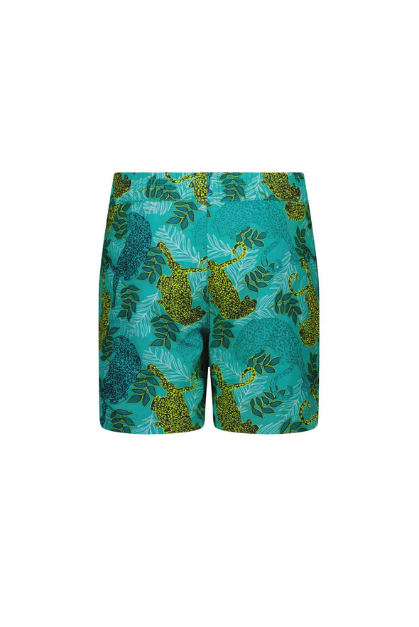 Boys woven  swimshort with coral view ao 937 - tiger leaf Y202-6011