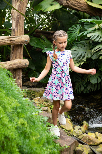 Girls blooming ao dress with knot and ruffles sleeves 242 - Blooming AO Y203-5890