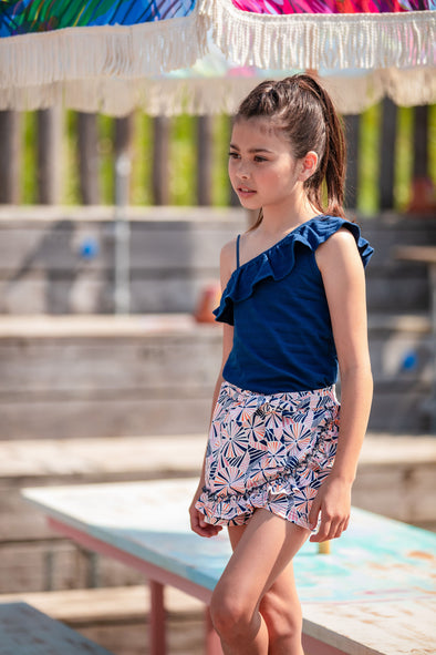 Y204-5698 Girls umberella aop short/skirt 070 - Calm embrella